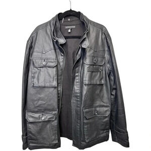 Vintage Affliction Rare Faux Leather Motorcycle Biker Jacket | XL